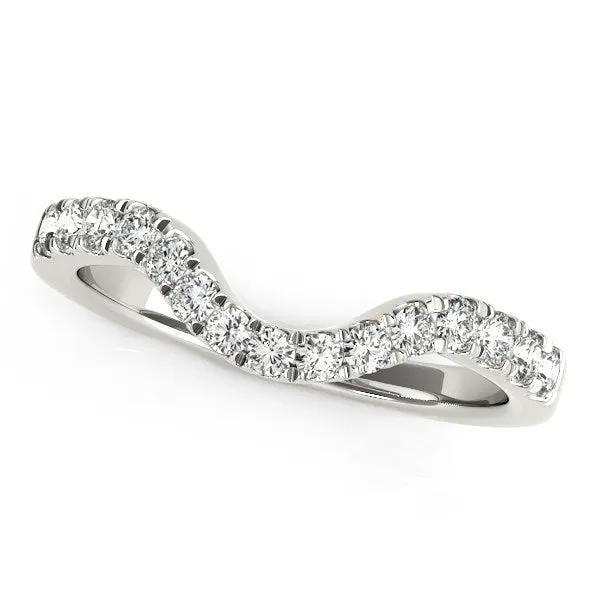 14k white gold curved wedding ring with diamonds, 1/3 cttw, by Bids.com on Tampa Home & Garden Store