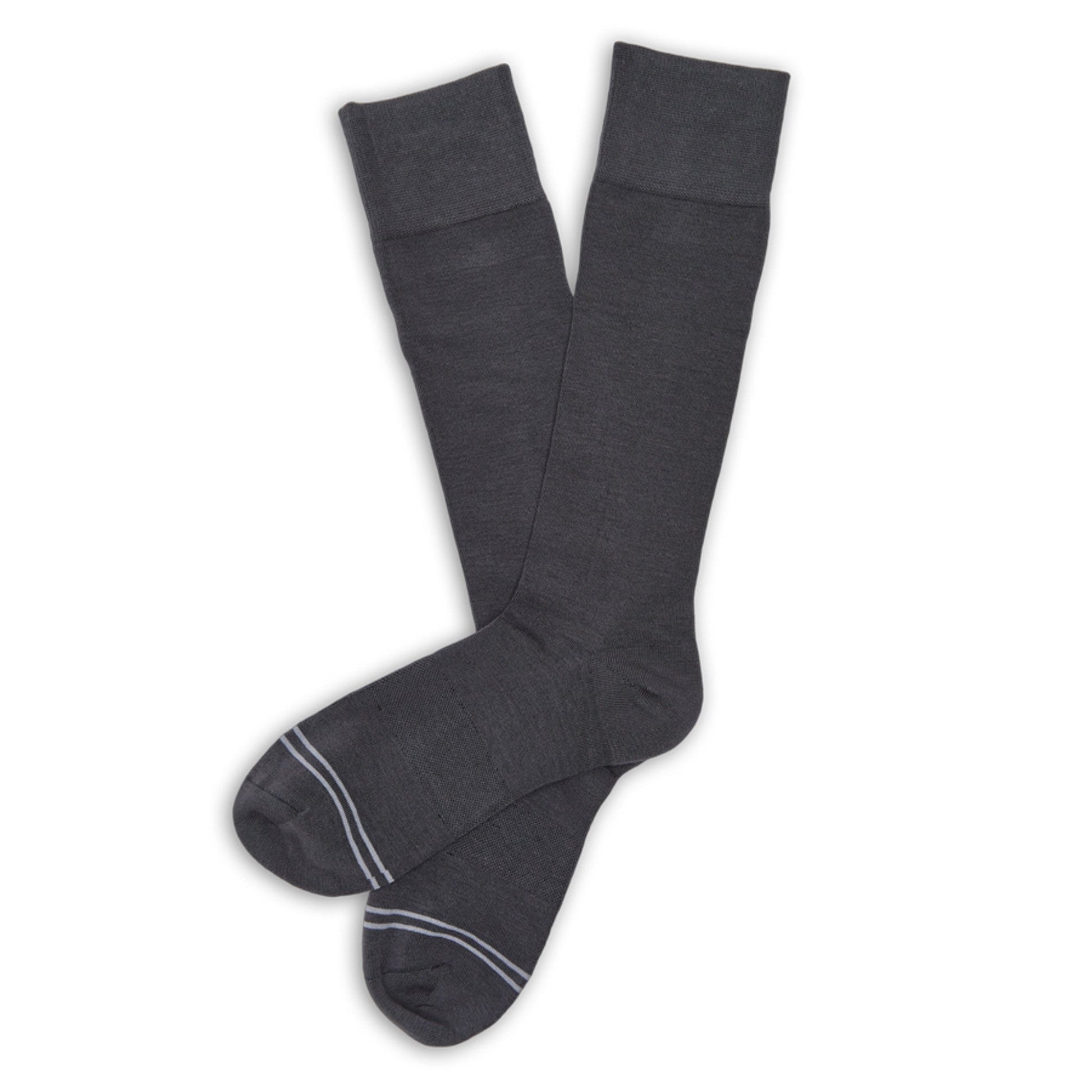 F23 Dress Sock 3-Pack A DeadSoxy charcoal boardroom dress socks with striped cuffs 3 pairs on Tampa Home & Garden Store