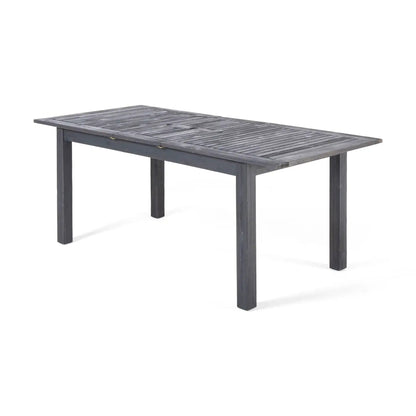Outdoor Acacia Wood and Expandable Dining Table