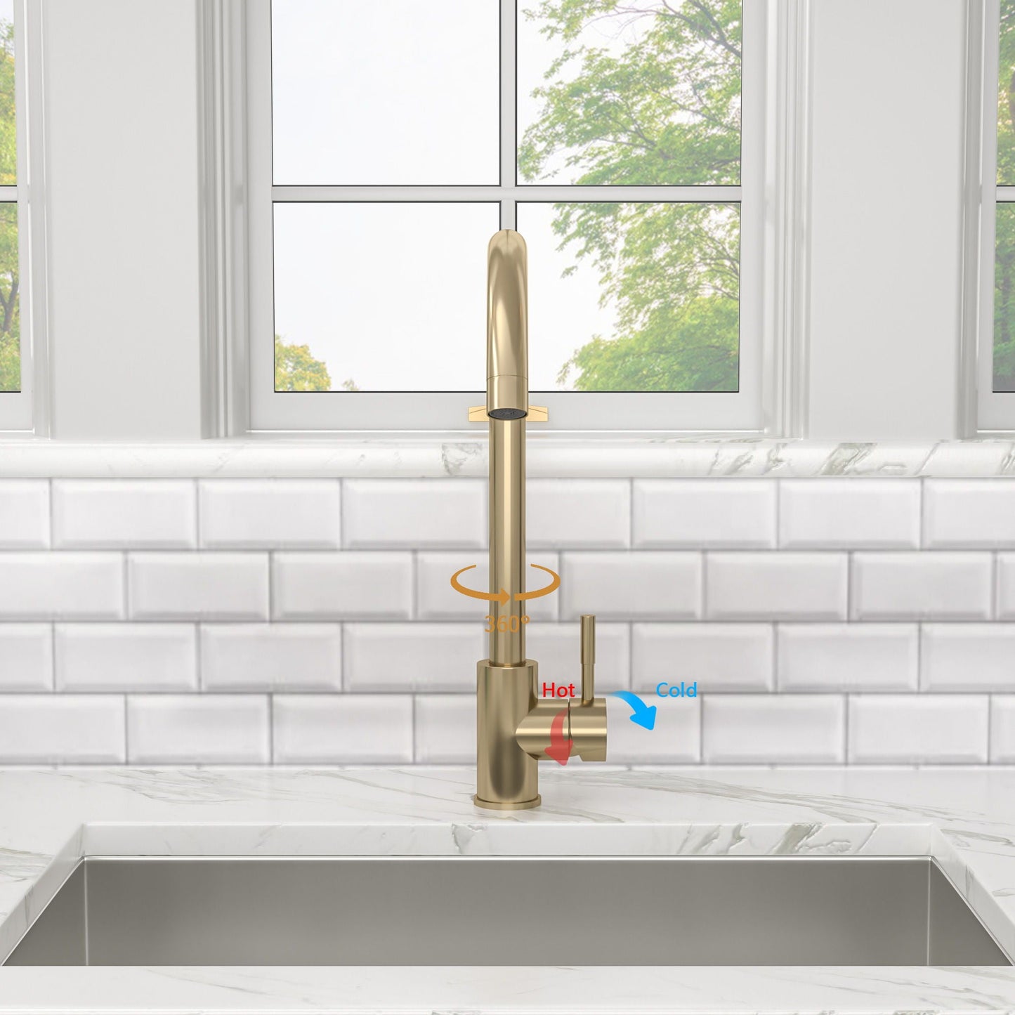 Modern Kitchen Sink Faucet with Single Handle