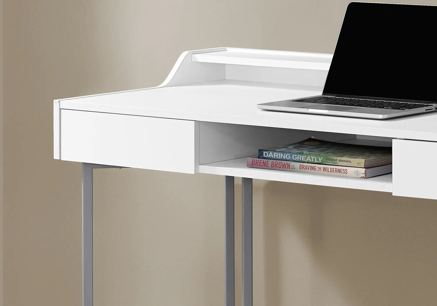 Computer desk with drawers and metal legs, white modern writing desk Unique Piece Furniture on Tampa Home & Garden Store