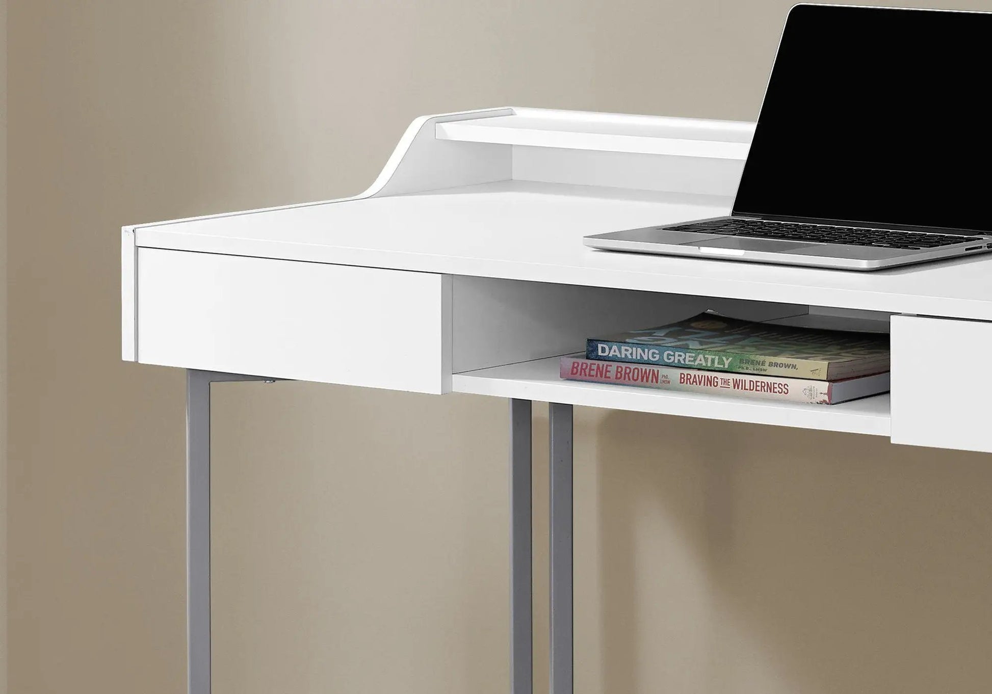 Computer desk with drawers and metal legs, white modern writing desk Unique Piece Furniture on Tampa Home & Garden Store