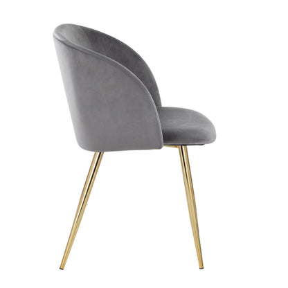 HouseOfZazla padded velvet chair with curved gray back and seat, gold-tone legs on Tampa Home & Garden Store