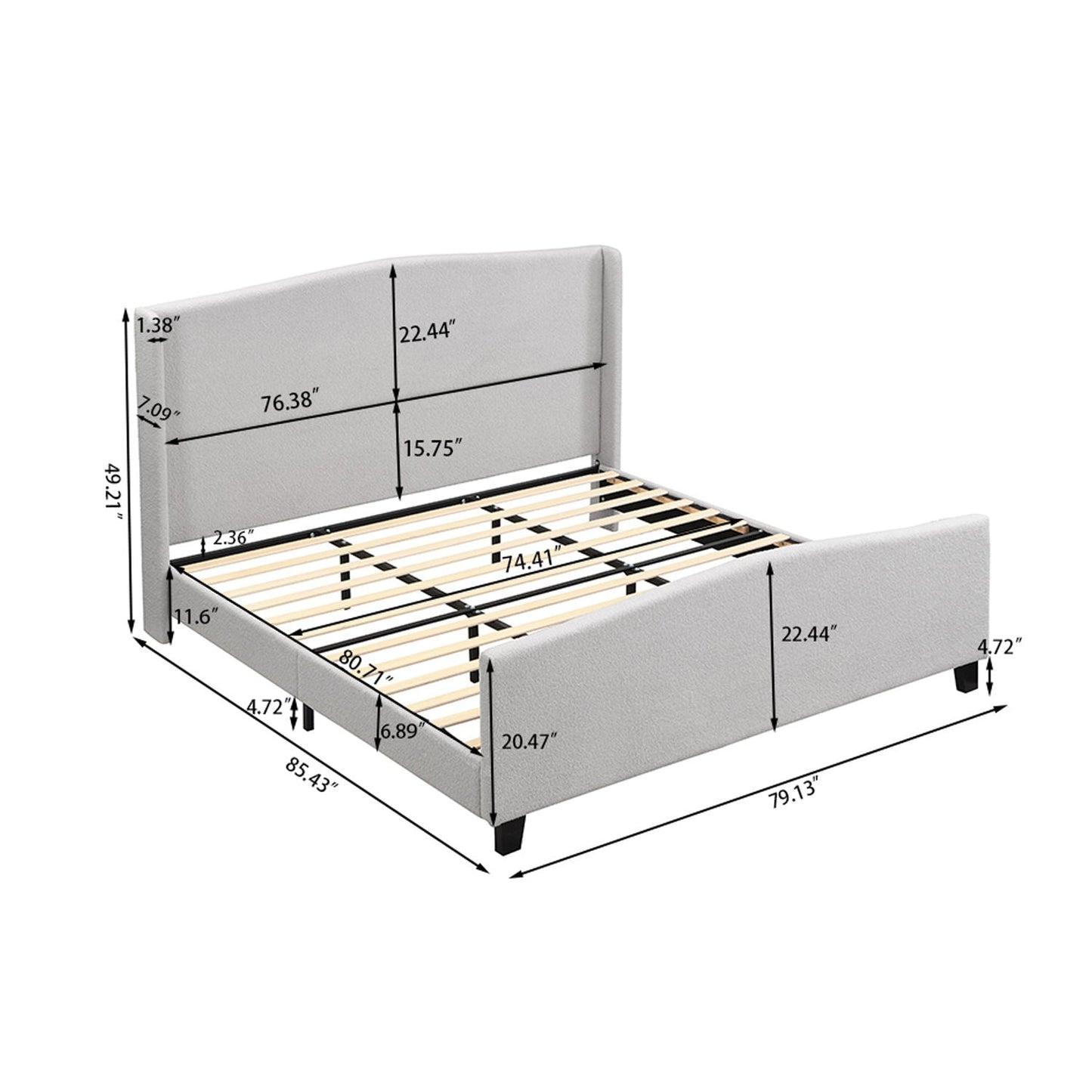 Sturdy Platform Bed Frame and a Padded Headboard