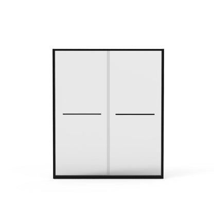 Double Sliding Shower and Matte Black Frame Door