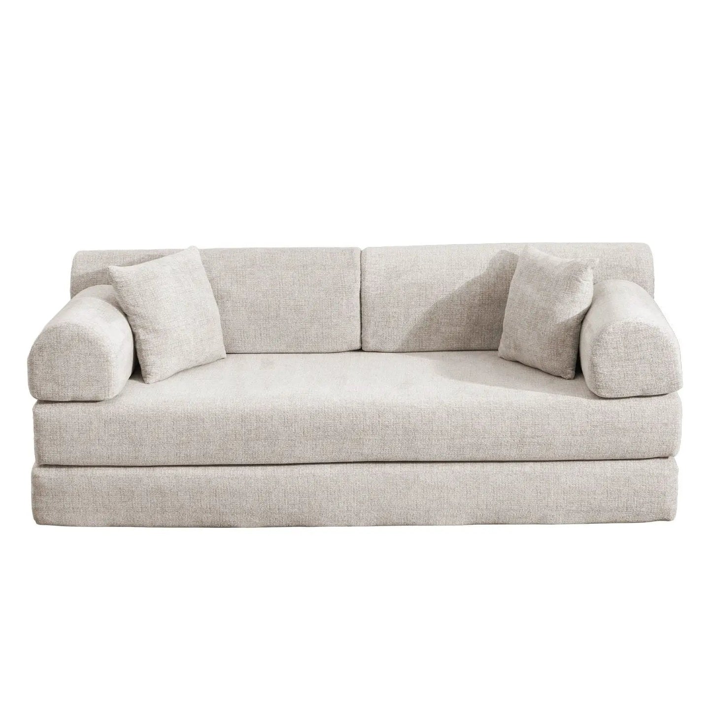 Modern 2-Tone Fabric Convertible Sleeper Sofa Bed by Unique Piece Furniture, beige upholstery on Tampa Home & Garden Store