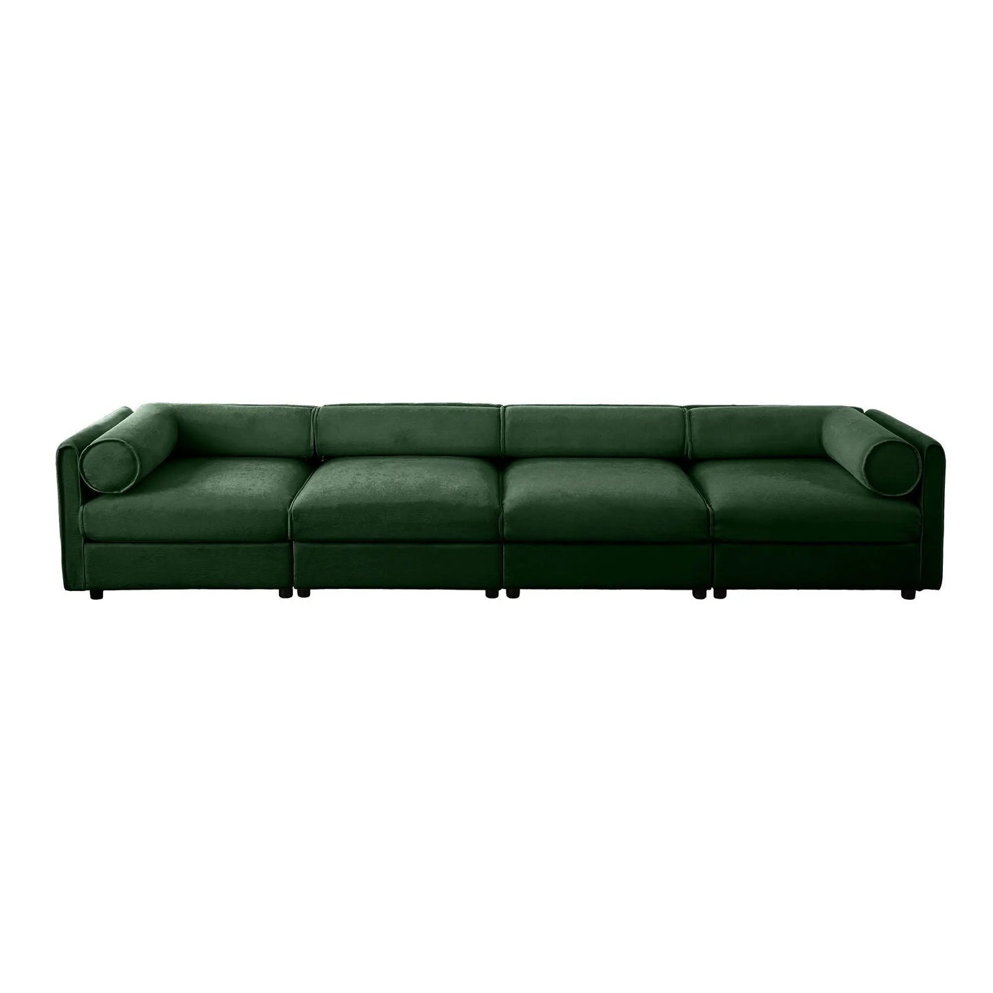 Storage sofa with cylindrical backrest in green velvet by Unique Piece Furniture on Tampa Home & Garden Store