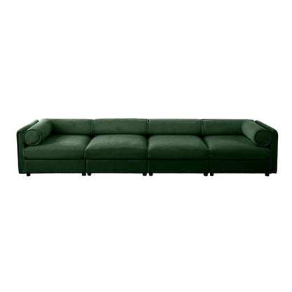 Storage sofa with cylindrical backrest in green velvet by Unique Piece Furniture on Tampa Home & Garden Store