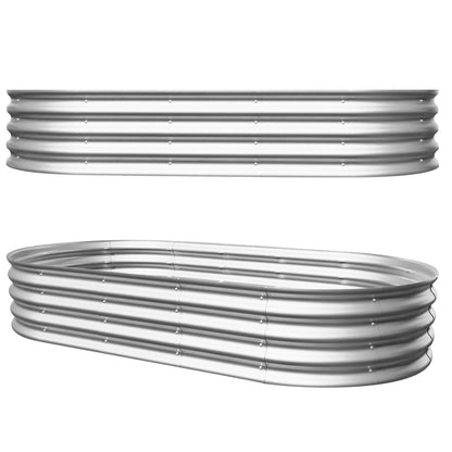 Heavy duty galvanized raised garden bed kit with riveted corrugated steel walls on Tampa Home & Garden Store