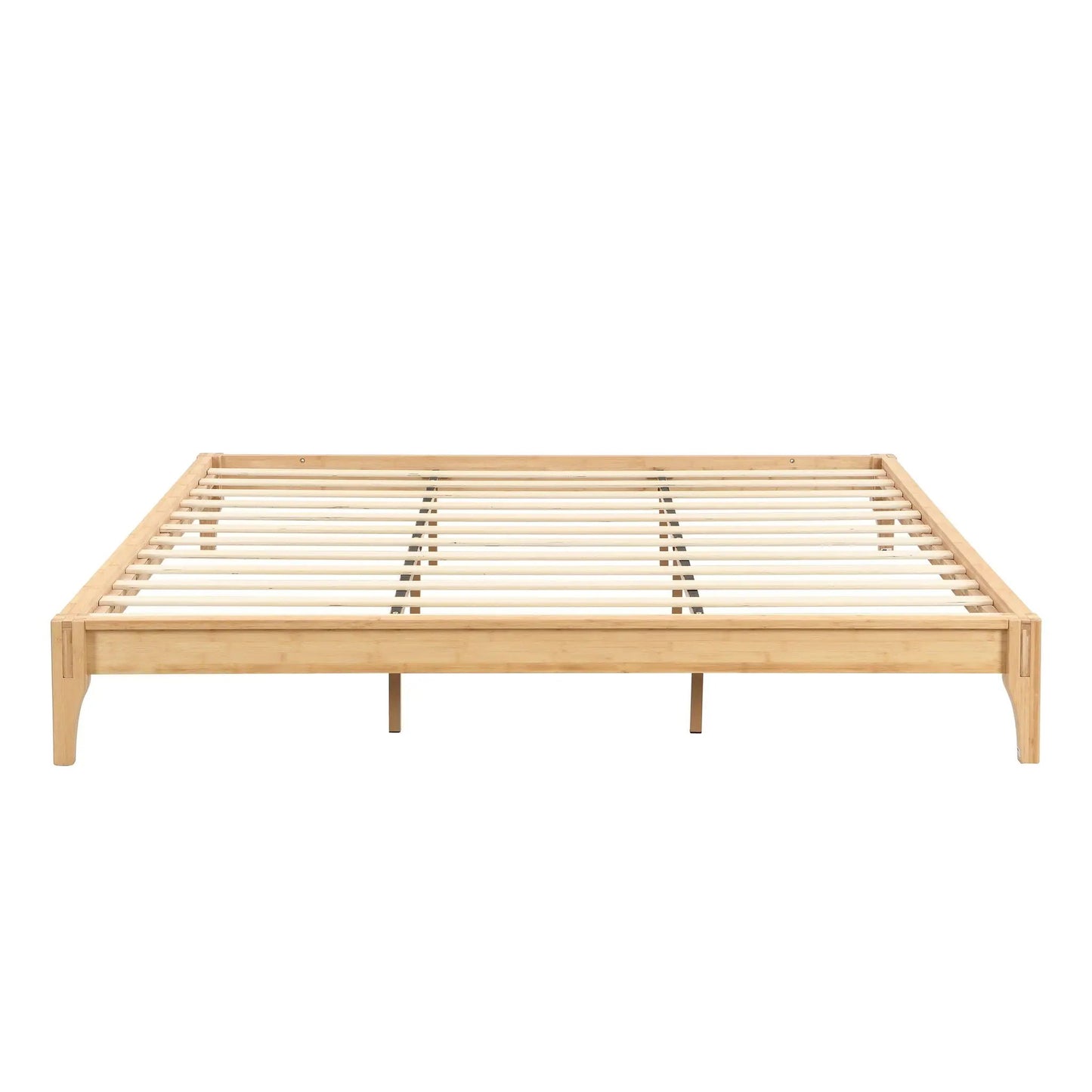 Solid Bamboo Platform Bed Frame with Slat Support