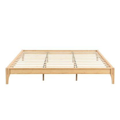 Solid Bamboo Platform Bed Frame with Slat Support