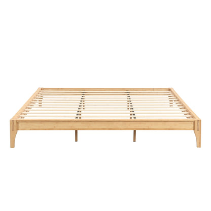 Solid Bamboo Platform Bed With Slat Support