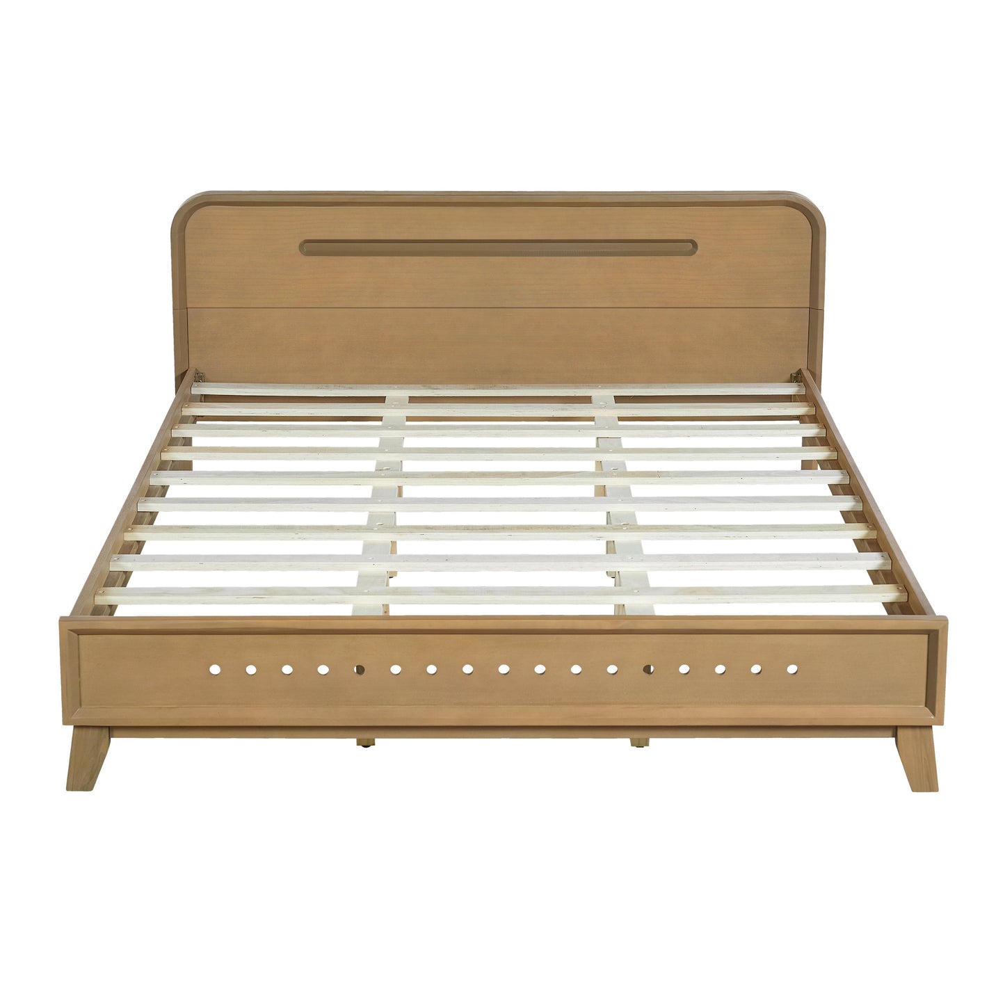 Pine Solid Wood Queen Bed and Rustic Yellow