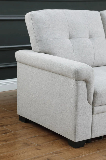 Destiny reversible sleeper sectional with storage chaise in light gray fabric Unique Piece on Tampa Home & Garden Store