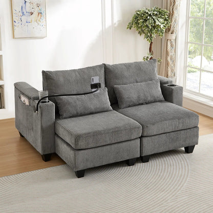 Convertible Chaise Lounge Chair With USB Ports