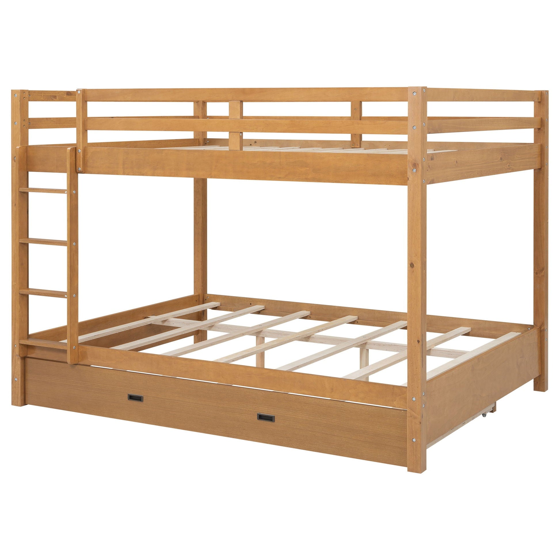 Sturdy bunk bed with ladder by HouseOfZazla in natural wood finish on Tampa Home & Garden Store