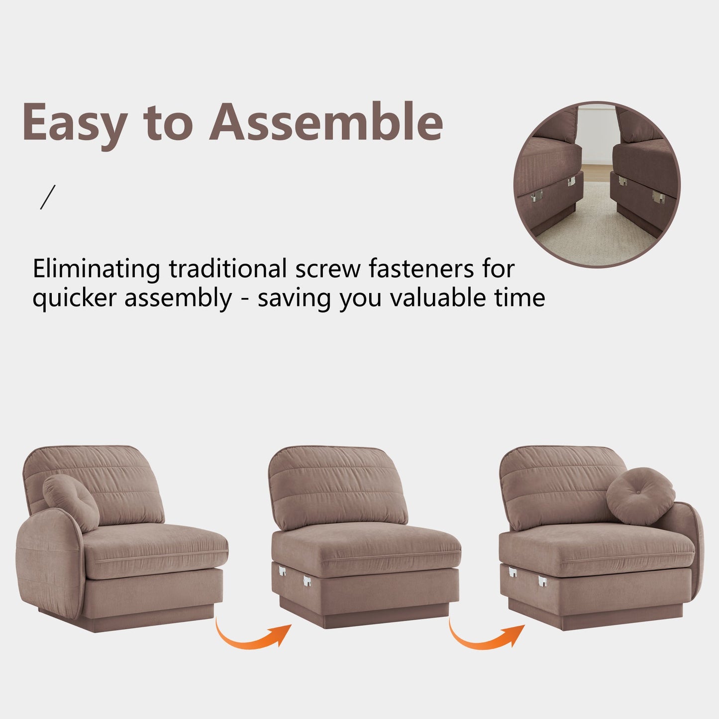 Elegant Chenille Cloud And A Four Seater Sofa