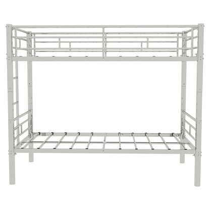 Metal Convertible Bunk Bed Frame with Guardrail