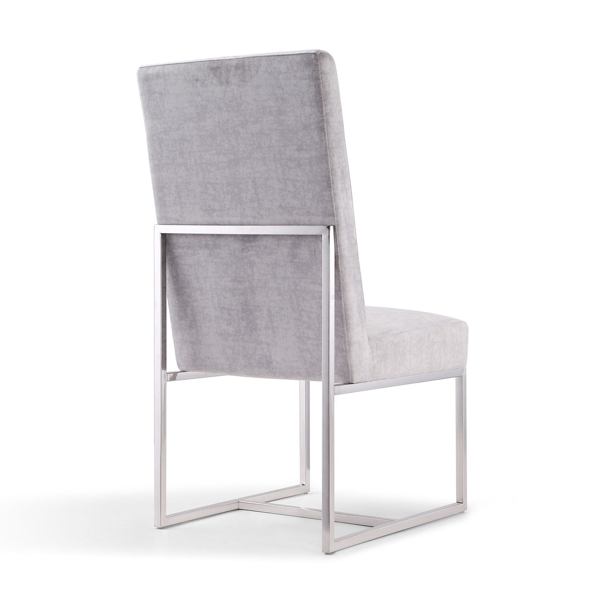 Element Dining Chair gray velvet upholstered side chair with chrome cantilever base on Tampa Home & Garden Store