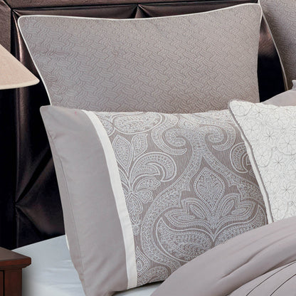 Winthrop Grey Damask Jacquard 9 Pc Comforter Set with matching shams by HouseOfZazla on Tampa Home & Garden Store