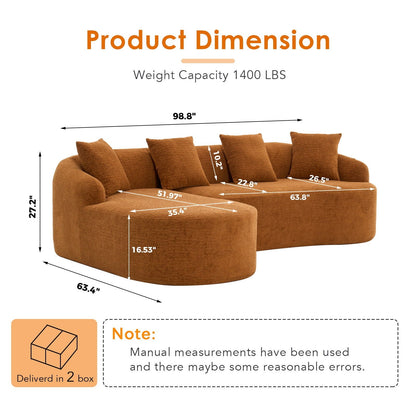 Comfortable L Shaped Sofa and Four Pillows