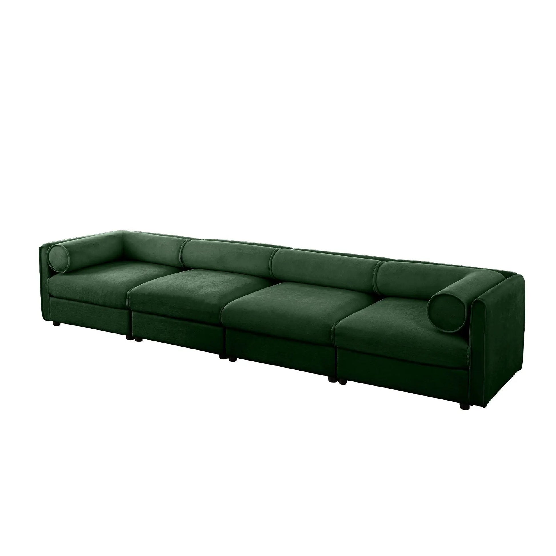 Stylish Sofa With Storage Seat And Cylindrical Backrest green velvet stationary 3-seat sofa on Tampa Home & Garden Store