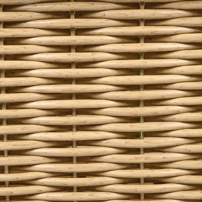 Outdoor Club Chair with wicker armrest in natural tan finish, HouseOfZazla outdoor chair on Tampa Home & Garden Store