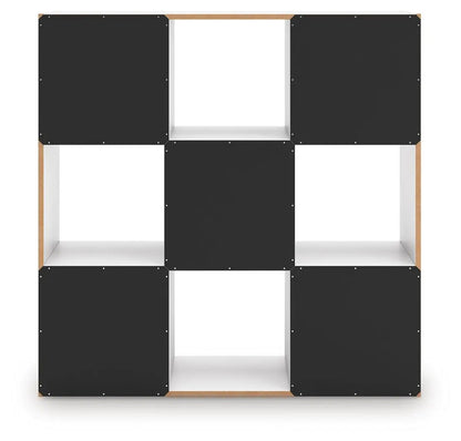 Onita cube organizer by Unique Piece Furniture, black panels, white interior cubes, 3x3 grid on Tampa Home & Garden Store