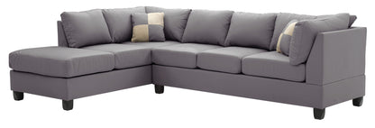 Malone Comfort Sectional gray by HouseOfZazla, left-facing chaise with plush back cushions on Tampa Home & Garden Store