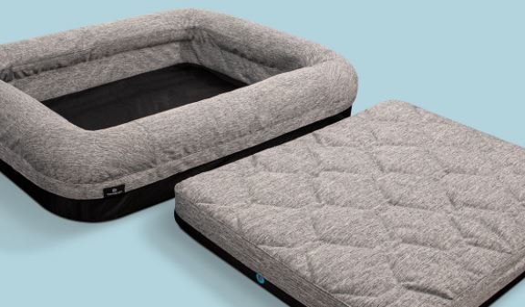 BedGear Performance Pet Bed small gray quilted dog bed with removable cushion, 2-piece set on Tampa Home & Garden Store
