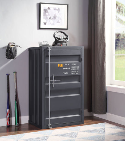 Cargo Ample Storage Chest gray metal accent chest in a garage setting on Tampa Home & Garden Store