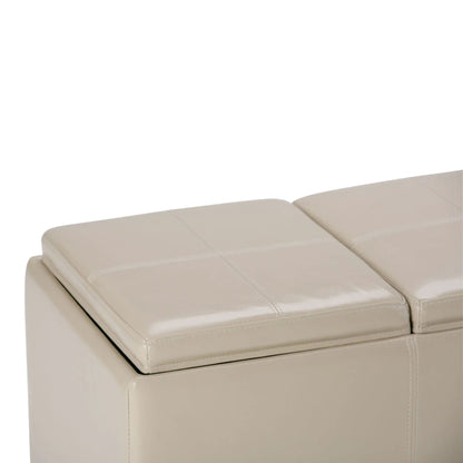 Avalon Upholstered Storage Ottoman With Trays