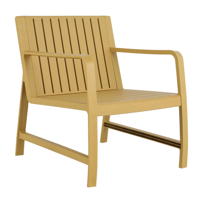 Waterproof two-piece orange outdoor patio chair set with slatted back and armrests on Tampa Home & Garden Store