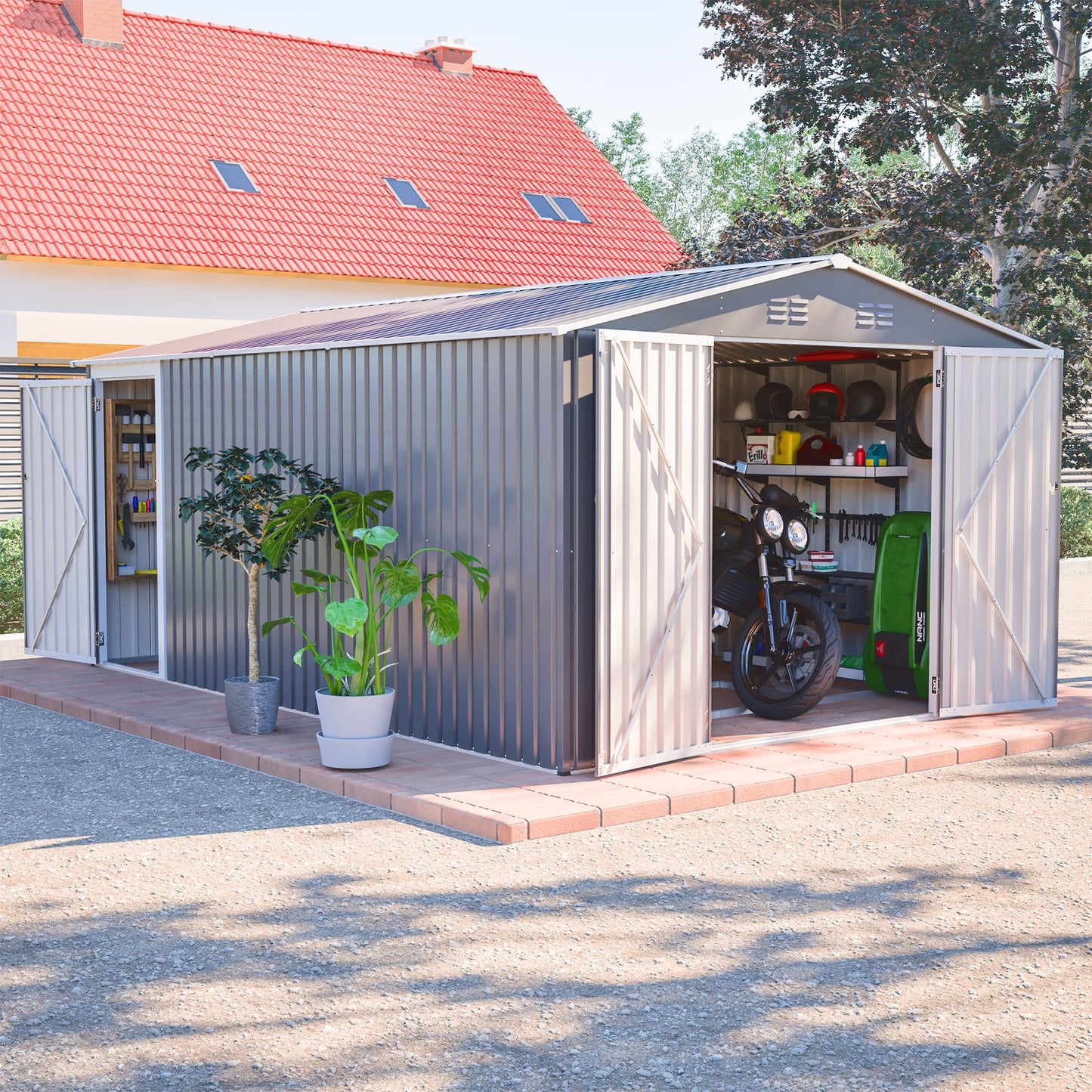 Outdoor Metal Storage Shed For Patio And Yard