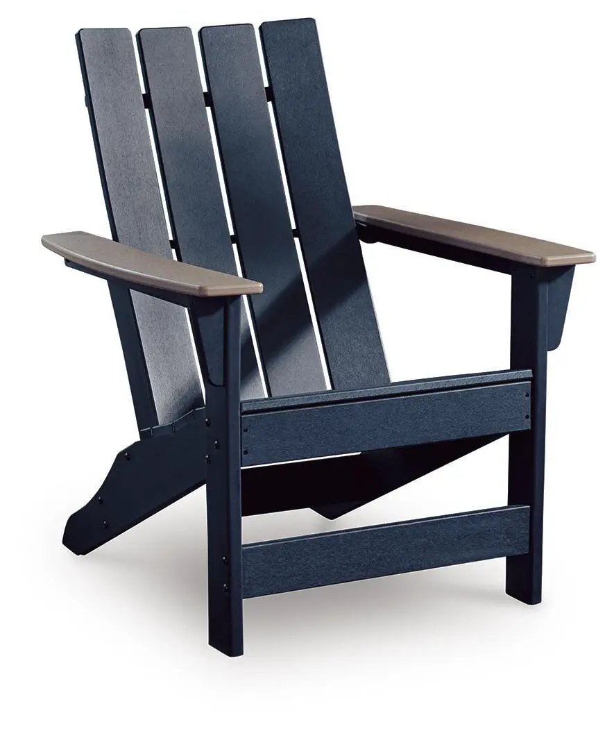 East Beach Adirondack Chair Black/Beige with tan armrests, Unique Piece Furniture arm chair on Tampa Home & Garden Store