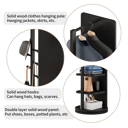 Clothing mirror, 3-in-1 rotating design, dark brown frame by HouseOfZazla on Tampa Home & Garden Store