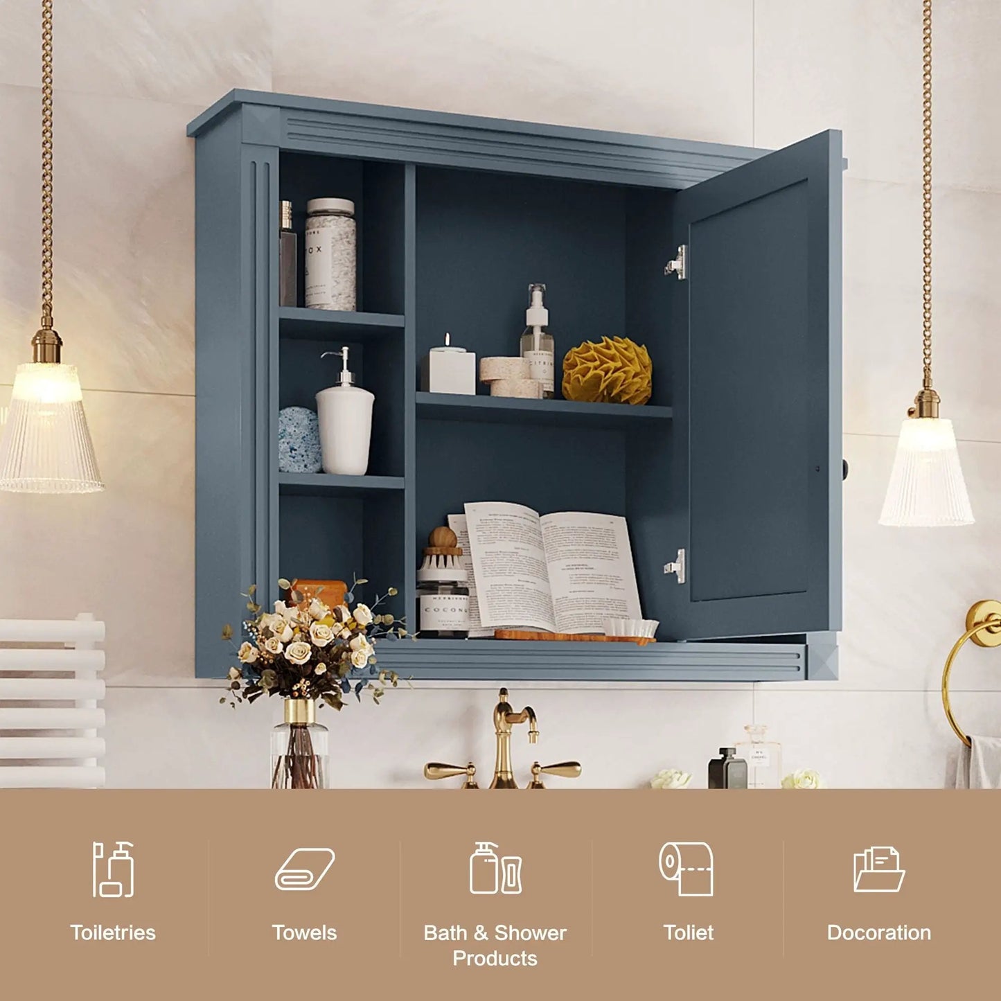 Wall Mounted Bathroom Storage Cabinet With Mirror