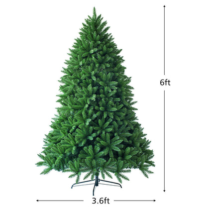 6 ft unlit artificial Christmas tree with 1250 branch tips on metal stand on Tampa Home & Garden Store