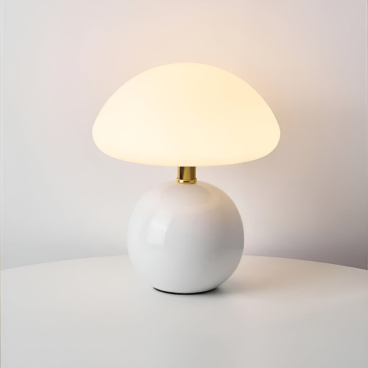 USB Mushroom Lamp table lamp with frosted white mushroom shade and ceramic base on Tampa Home & Garden Store