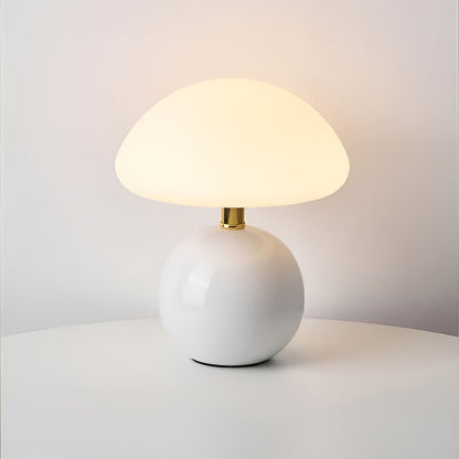 USB Mushroom Lamp table lamp with frosted white mushroom shade and ceramic base on Tampa Home & Garden Store