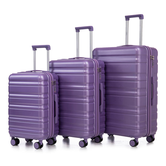 HIFINE Tourist 3-Piece purple spinner luggage set with telescoping handles and spinner wheels on Tampa Home & Garden Store