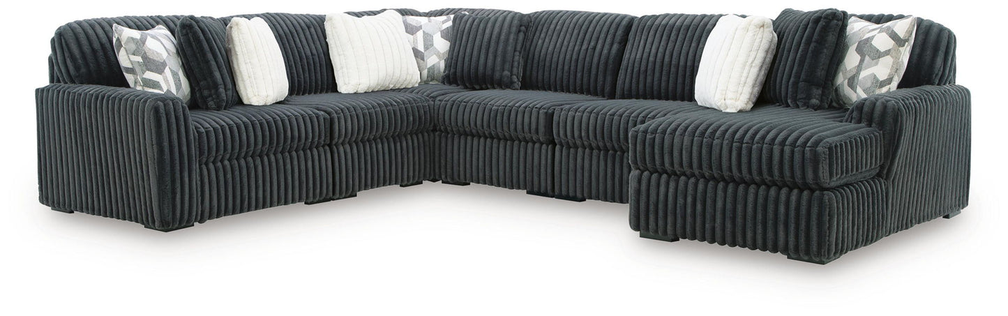 Midnight Madness Sectional and Jumbo Corduroy