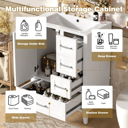 Bathroom Vanity With Sink Solid Wood Cabinet