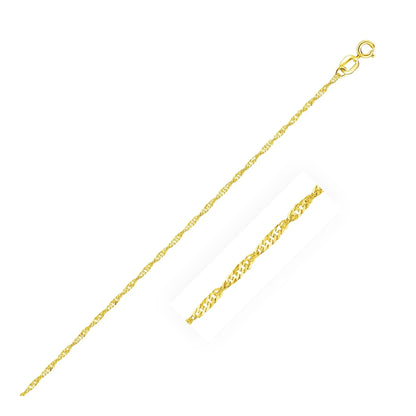 14k yellow gold Singapore chain necklace 1.0mm with secure clasp by Bids.com on Tampa Home & Garden Store