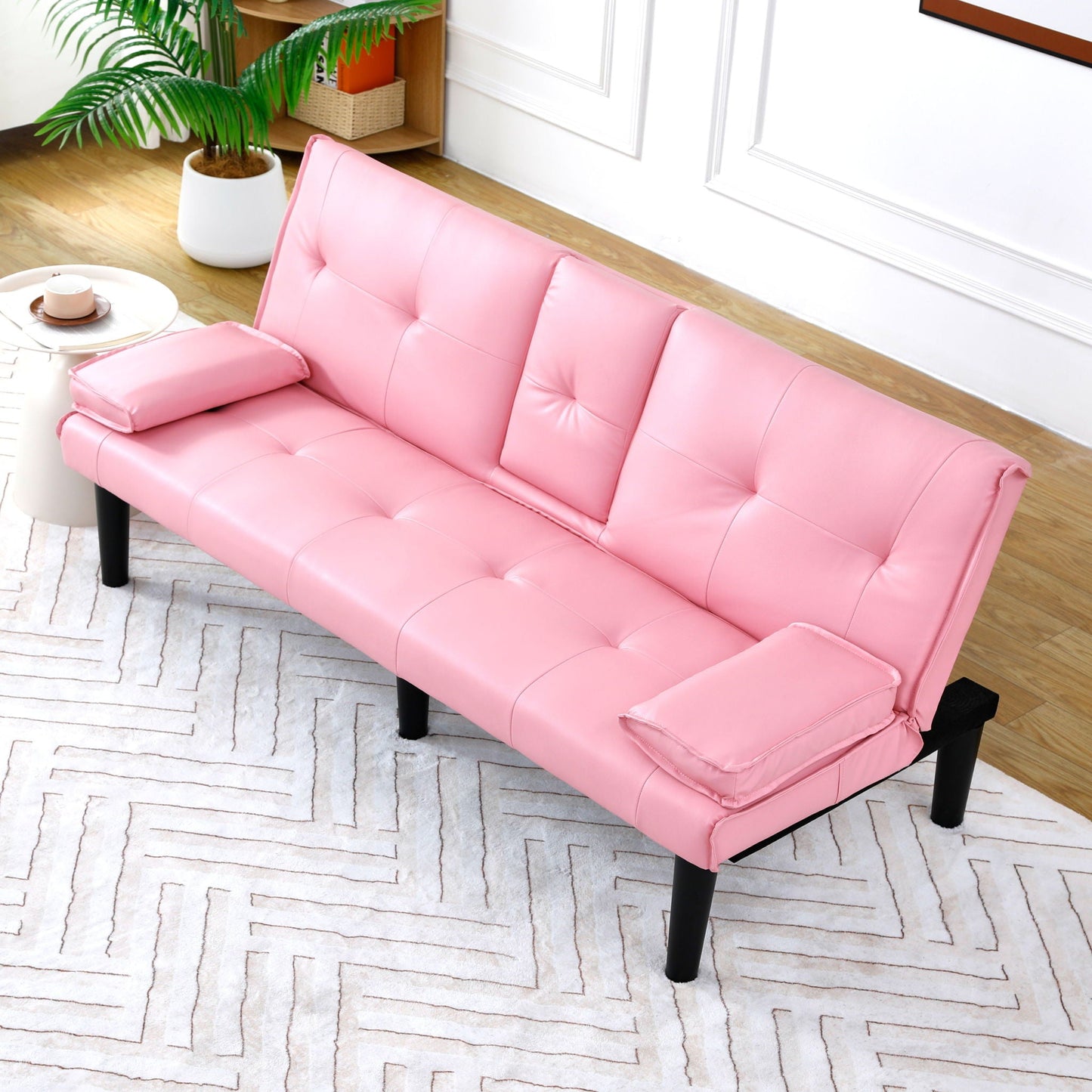 Compact Foldable Sofa Bed and Cup Holder