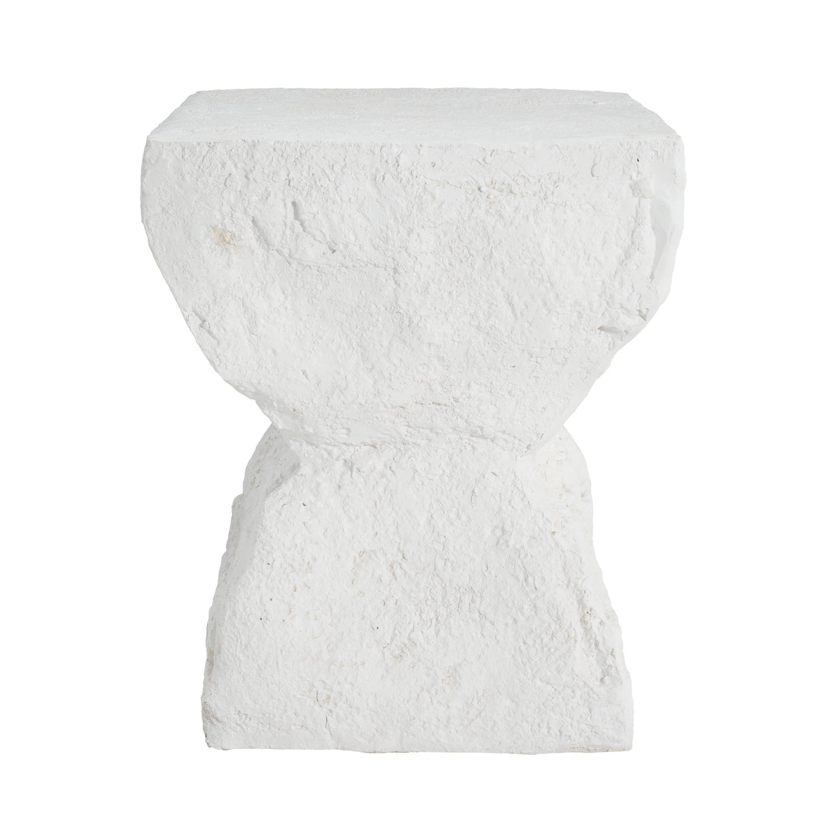 Cleo Outdoor Patio Modern Minimalist MGO Side Table white stone-textured block surface on Tampa Home & Garden Store
