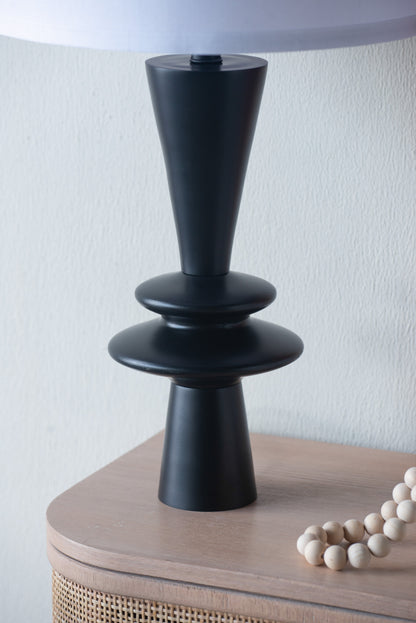 D15x26.7in table lamp by HouseOfZazla, matte black finish with a tapered pedestal base on Tampa Home & Garden Store