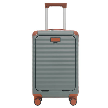 Deluxe 5-Piece hard-side luggage set HouseOfZazla gray with brown trim on Tampa Home & Garden Store