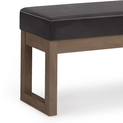 Milltown Upholstered Ottoman Bench With Driftwood