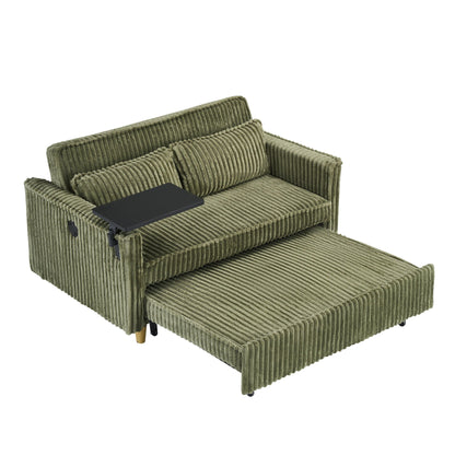 Pull Out Sofa With Movable Table and Usb Ports